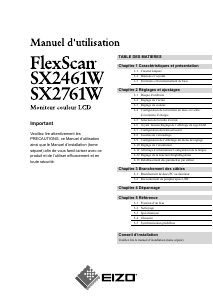 Mode d’emploi Eizo FlexScan SX2761W Moniteur LCD