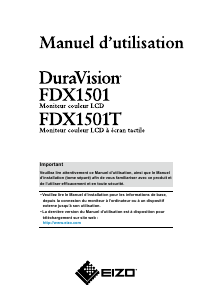 Mode d’emploi Eizo DuraVision FDX1501 Moniteur LCD