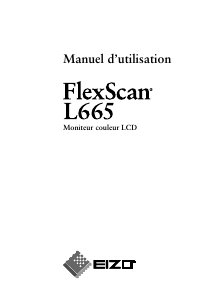 Mode d’emploi Eizo FlexScan L665 Moniteur LCD