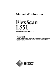 Mode d’emploi Eizo FlexScan L551 Moniteur LCD