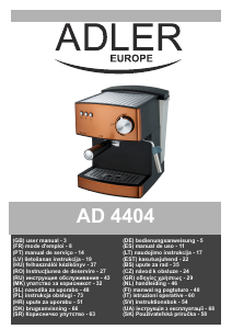 Посібник Adler AD 4404cr Еспресо-машина