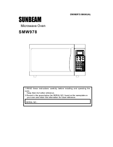 Manual Sunbeam SMW978 Microwave