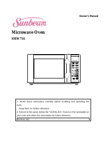 Manual Sunbeam SMW714 Microwave