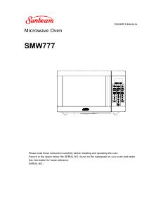 Manual Sunbeam SMW777 Microwave