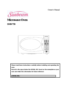 Manual Sunbeam SMW759 Microwave