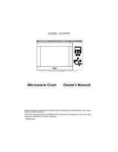 Manual Sunbeam SMW999 Microwave