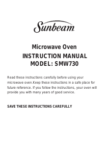 Manual Sunbeam SMW730 Microwave