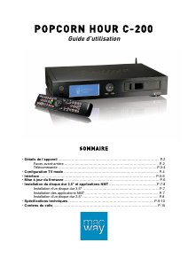 Mode d’emploi Popcorn Hour C-200 Lecteur multimédia