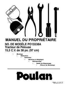 Mode d’emploi Poulan PO15538A Tondeuse à gazon