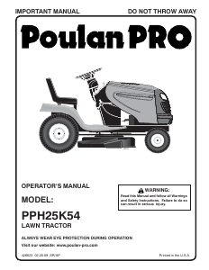 Manual Poulan PPH25K54 Lawn Mower