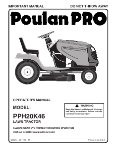 Manual Poulan PPH20K46 Lawn Mower