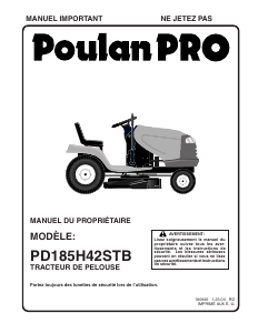 Mode d’emploi Poulan PD185H42STB Tondeuse à gazon