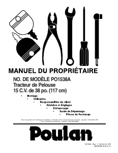 Mode d’emploi Poulan PO1538A Tondeuse à gazon