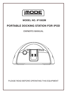 Manual iMode IP1002M Speaker Dock