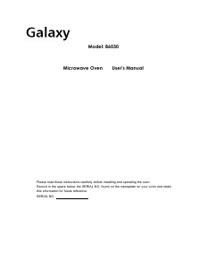 Manual Galaxy 86030 Microwave