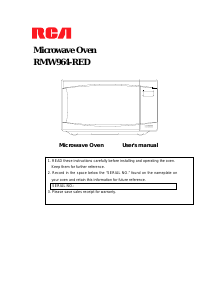 Mode d’emploi RCA RMW964 Micro-onde