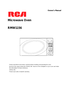 Manual RCA RMW1156 Microwave