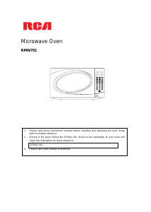 Manual RCA RMW701 Microwave