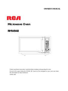 Manual RCA RMW948 Microwave