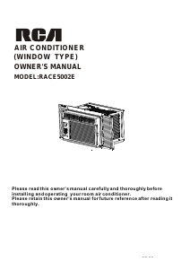 Mode d’emploi RCA RACE5002E Climatiseur
