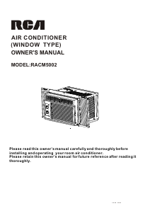 Mode d’emploi RCA RACM5002 Climatiseur