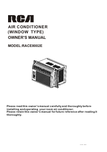 Mode d’emploi RCA RACE8002E Climatiseur