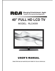 Manual RCA RLC4009 LCD Television