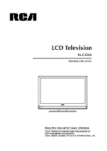 Manual RCA RLC2226 LCD Television