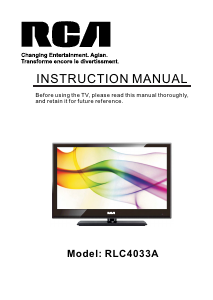 Manual RCA RLC4033A LCD Television