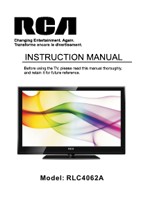 Manual RCA RLC4062A LCD Television