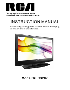 Mode d’emploi RCA RLC3207 Téléviseur LCD