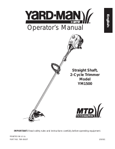 Manual de uso Yard-Man YM1500 Cortabordes