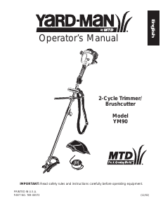 Mode d’emploi Yard-Man YM90 Coupe-herbe