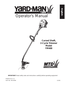 Manual de uso Yard-Man YM400 Cortabordes