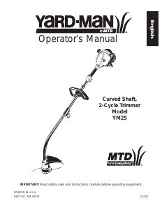Manual de uso Yard-Man YM25 Cortabordes