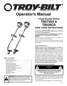 Manual de uso Troy-Bilt TB525CS Cortabordes