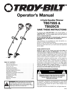 Manual de uso Troy-Bilt TB575SS Cortabordes