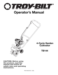 Manual de uso Troy-Bilt TB144 Cultivador