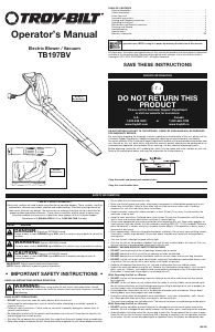 Mode d’emploi Troy-Bilt TB197BV Souffleur