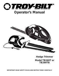 Manual de uso Troy-Bilt TB24HT Tijeras cortasetos