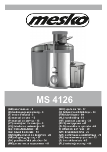 Manual Mesko MS 4126 Juicer