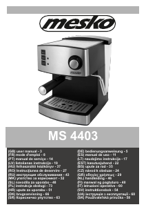 Εγχειρίδιο Mesko MS 4403 Μηχανή εσπρέσο