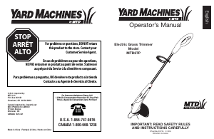 Manual de uso Yard Machines MTD27P Cortabordes