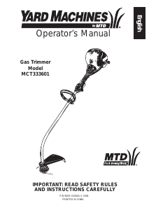 Manual Yard Machines MCT333601 Grass Trimmer