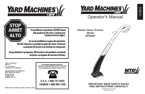 Manual de uso Yard Machines MTD25P Cortabordes