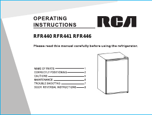 Handleiding RCA RFR440 Koelkast