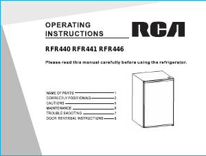 Mode d’emploi RCA RFR446 Réfrigérateur