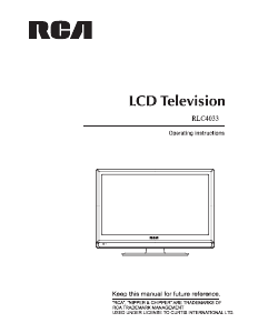 Manual RCA RLC4033 LCD Television