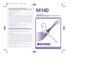 Priručnik Plantronics M140 Naglavna slušalica sa mikrofonom