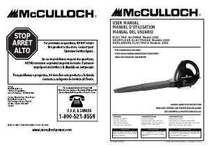 Manual McCulloch MB2203 Leaf Blower